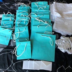 Huge Lot of Tiffany & Co shopping bags, cards and tissue paper!